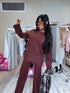 Knitted Set "SMOOTH LINES E5388" - CHOCO